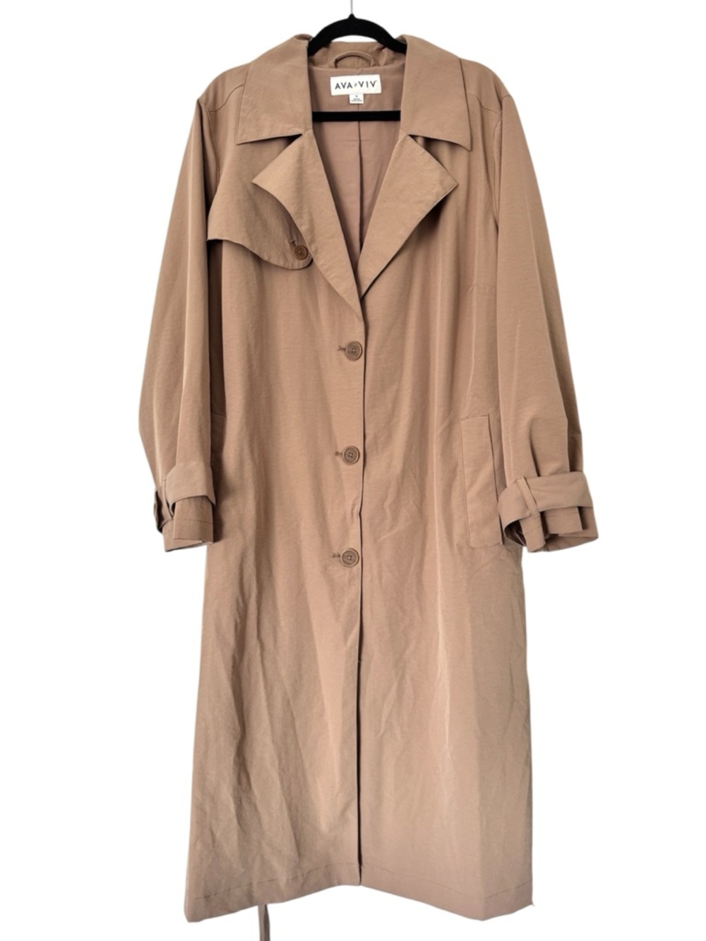 Ava & Viv Tan Lightweight Trench Coat, Size 1X - NWT - Picture 3 of 10